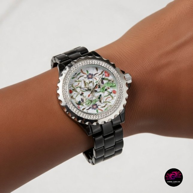 Relógio Travesseiro decorativo das Abelhas e Flores France (Vintage florals meet timekeeping — detail that turns heads.)