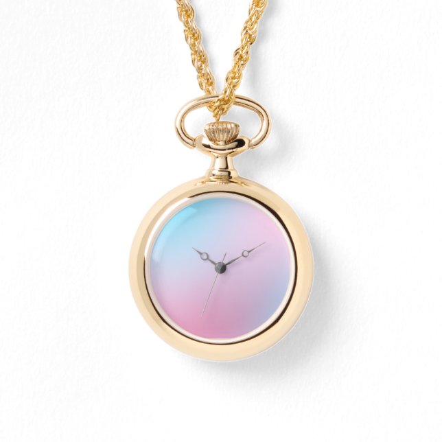 Relógio Trendy Contemporânea Teal Rosa Azul Mulheres (Frente)