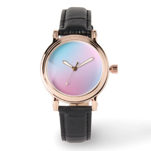 Relógio Trendy Contemporânea Teal Rosa Azul Mulheres