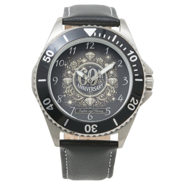 Relógio Tributo Brilhante: Design do 60º Aniversário (Frente)