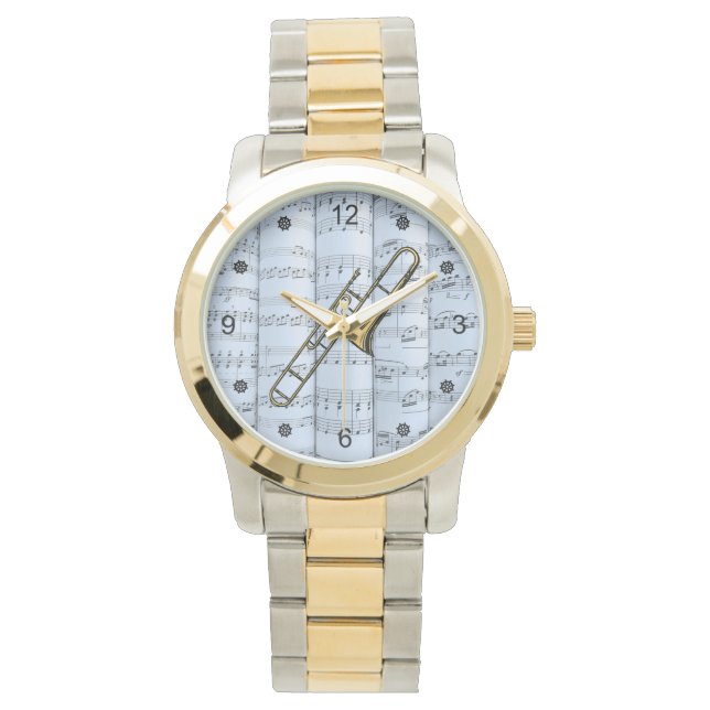 Relógio Trombone~Música em Folha Rolada~Fundo de Tonalidad (Frente)