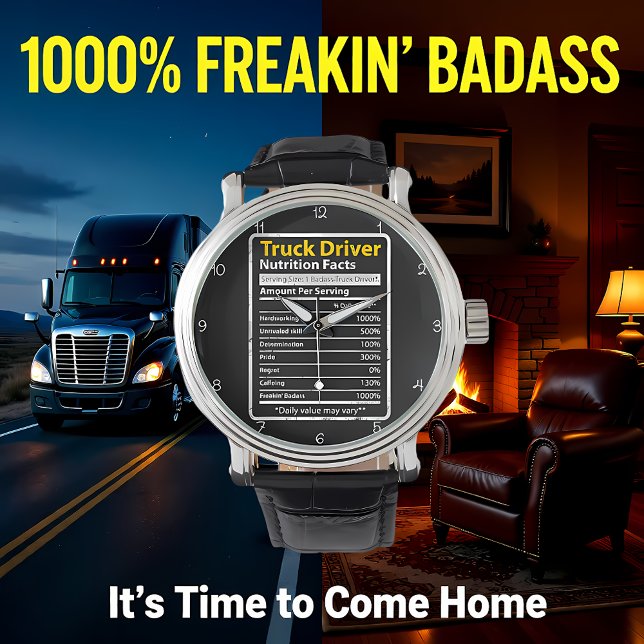Relógio Truck Driver: Nutrition Facts Daily (Criador carregado)