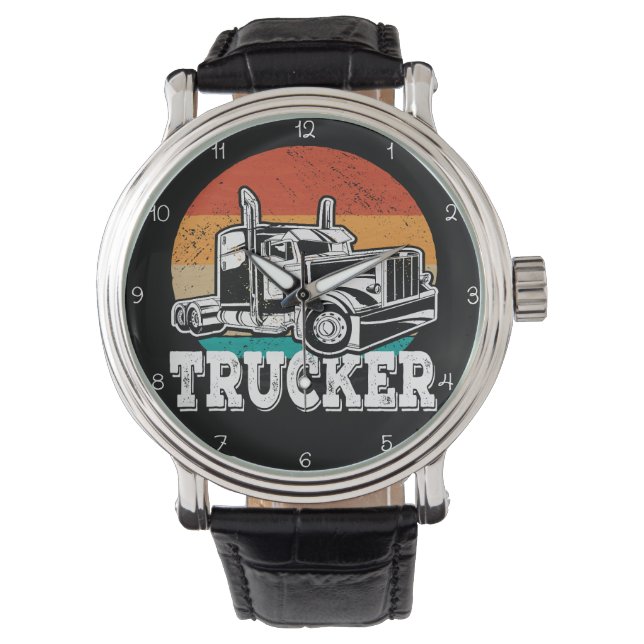 Relógio Trucker: Sunset Road, Teal Rim (Frente)