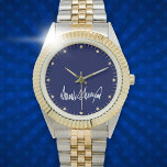 Relógio Trump Signature black blue stars and stris<br><div class="desc">Trump Signature Dark Blue stars and stripes Watch,  um presente incrível para amantes patrióticos e tropeçantes</div>