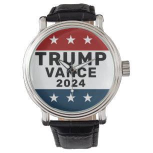 Relógio Trump Vance 2024 Classic Star Pinback