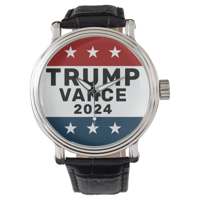Relógio Trump Vance 2024 Classic Star Pinback (Frente)