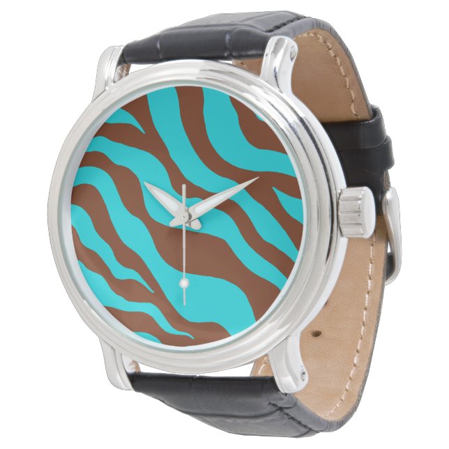 Relógio Turquoise Zebra Watch (Angular)