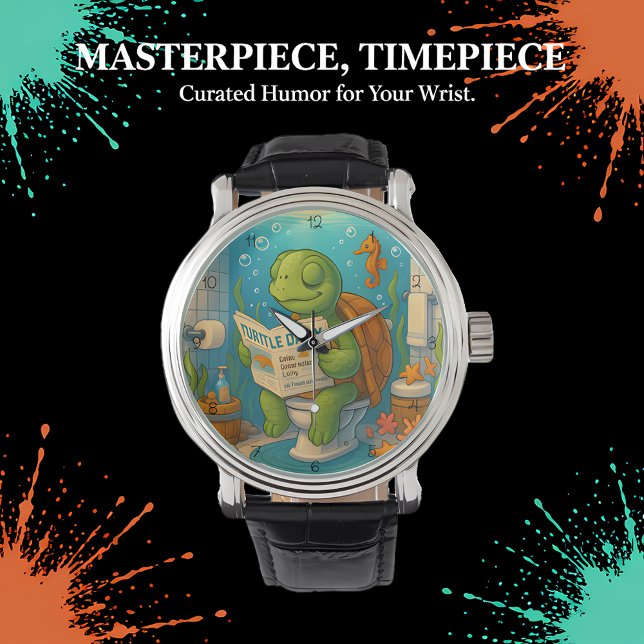 Relógio Turtle on Toilet Reading (Criador carregado)