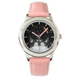 Relógio Tuxedo Cat Surpreendido por Dragonfly