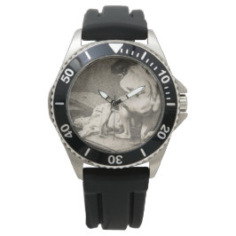 Relógio Um homem levanta as pernas de outro homem