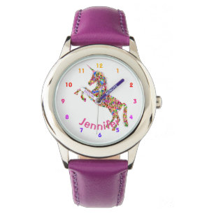 Relógio UNICORN Girls personalizadas assistem Purple