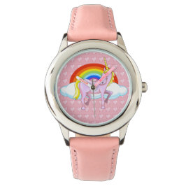 Relógio Unicórnio e Corações Vigiar Pulso