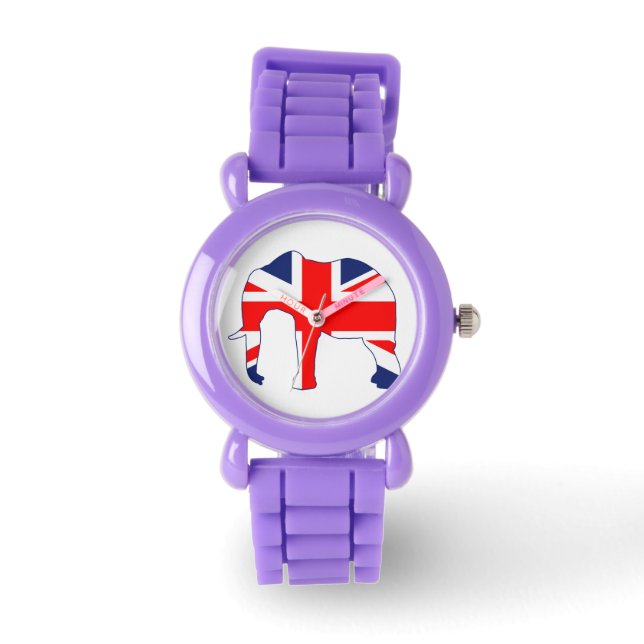 Relógio Union Jack Elephant British Flag Watch (Frente)