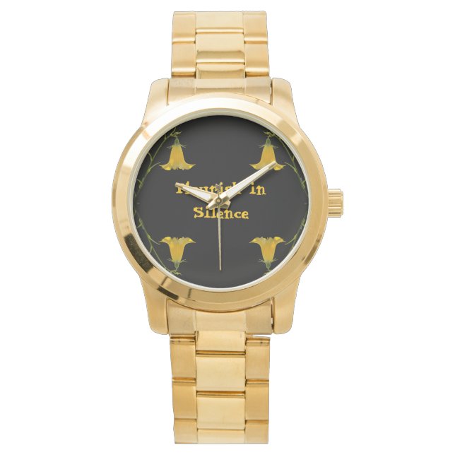 Relógio Unisex Large Style Gold Wristwatch – Flowers soul (Frente)