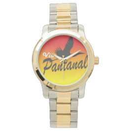 Relógio Unissex Oversized com Bracelete em Dois To