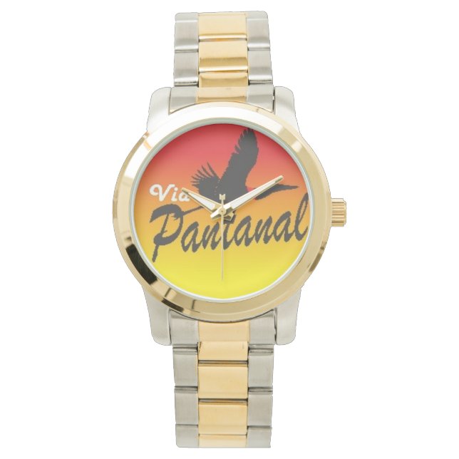 Relógio Unissex Oversized com Bracelete em Dois To (Frente)