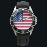 Relógio United States of America Flag<br><div class="desc">United States of America Flag button</div>