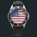 Relógio United States of America Flag<br><div class="desc">United States of America Flag button</div>