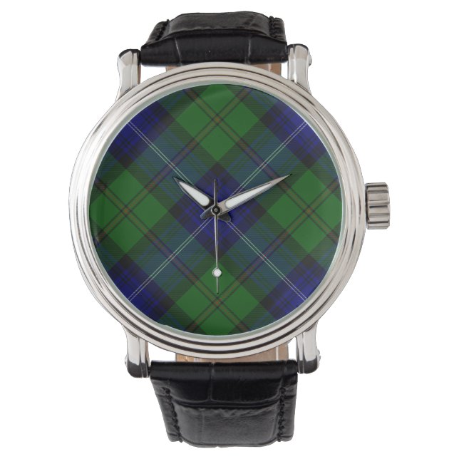 Relógio Urquhart tartan Blue xadrez (Frente)