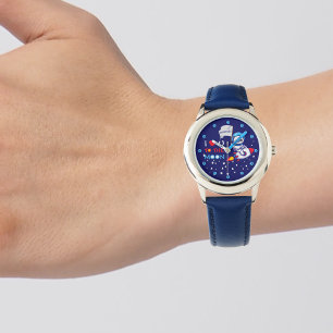 Relógio Urso Panda astronauta espacial foguete lindas cria