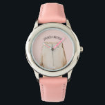 Relógio Urso Rosa Rosa Pastel de Bela Moderna com Nome<br><div class="desc">Urso Rosa Rosa Pastel de Bela Moderna com Nome</div>