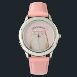 Relógio Urso Rosa Rosa Pastel de Bela Moderna com Nome<br><div class="desc">Urso Rosa Rosa Pastel de Bela Moderna com Nome</div>