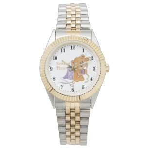 Relógio Ursos cortantes e amantes de costura cortantes