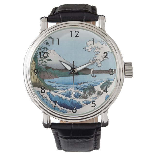 Relógio Utagawa Hiroshige - Mar ao largo de Satta, Provínc (Frente)