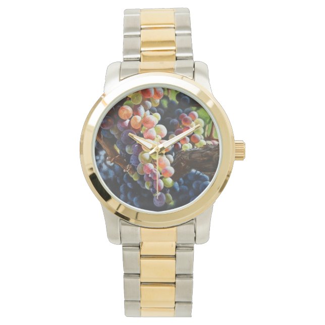 Relógio Uvas de abundância para amantes e vinhas de vinho (Frente)