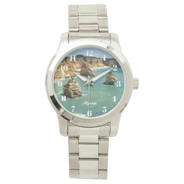 Relógio Vagas de praia em Algarve em Portugal (Frente)