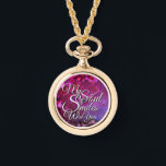 Relógio Valentine Photo Watch Necklace Love Quote Necklace<br><div class="desc">Celebrate love with this custom Valentine photo watch necklace, crafted with a durable alloy case and elegant alloy chain for a timeless look. Featuring the heartfelt quote “my soul smiles with you”, this personalised watch necklace is designed to capture deep emotional connections. Perfect for Valentine’s Day and romantic occasions, this...</div>