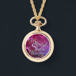 Relógio Valentine Photo Watch Necklace Love Quote Necklace<br><div class="desc">Celebrate love with this custom Valentine photo watch necklace, crafted with a durable alloy case and elegant alloy chain for a timeless look. Featuring the heartfelt quote “my soul smiles with you”, this personalised watch necklace is designed to capture deep emotional connections. Perfect for Valentine’s Day and romantic occasions, this...</div>