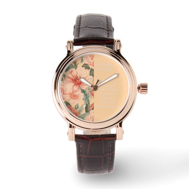 Relógio Valentines Day, I Love You So Much, Love Poem Watc (Frente)