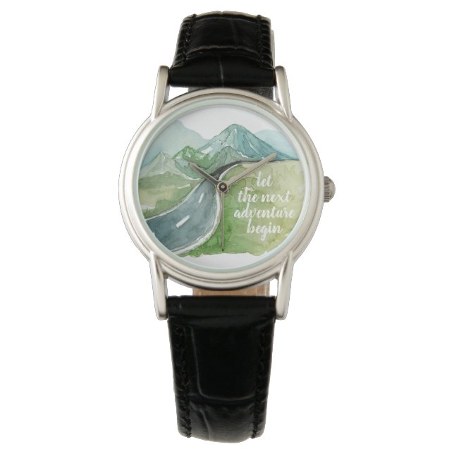 Relógio Vamos Natural De Aquarela O Próximo Aventura Começ (Frente)