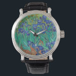 Relógio Van Gogh Irises. impressionismo floral azul<br><div class="desc">Cuidado com Van Gogh "Irises". Arte do impressionismo floral azul.</div>