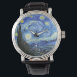 Relógio VAN GOGH Starry Night<br><div class="desc">"van gogh vincent",  noite estrelada,  "pintura famosa",  vintage,  estrelas,  céu,  "bela arte",  azul</div>