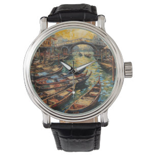Relógio Veneza, Itália, no estilo van Gogh
