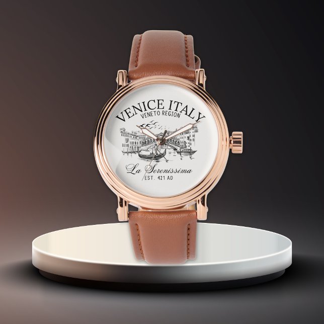 Relógio Venice Italy Old Landscape (Criador carregado)