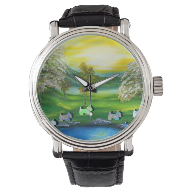 Relógio Vênus escoceses verdes no Pond (Frente)