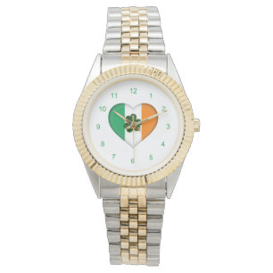 Relógio Vestuário com Irish Heart Shamrock Watch