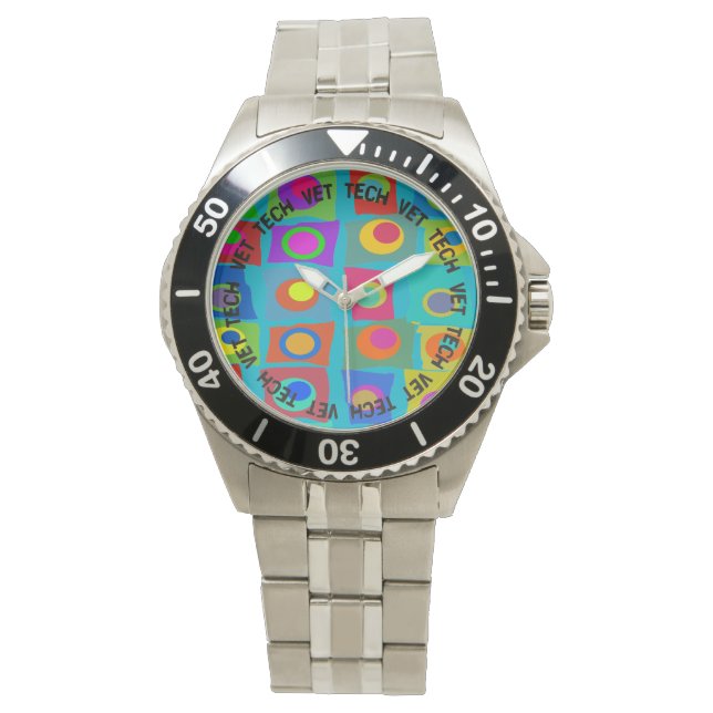 Relógio Vet Tech Watch Funky Abstract Design Blue (Frente)