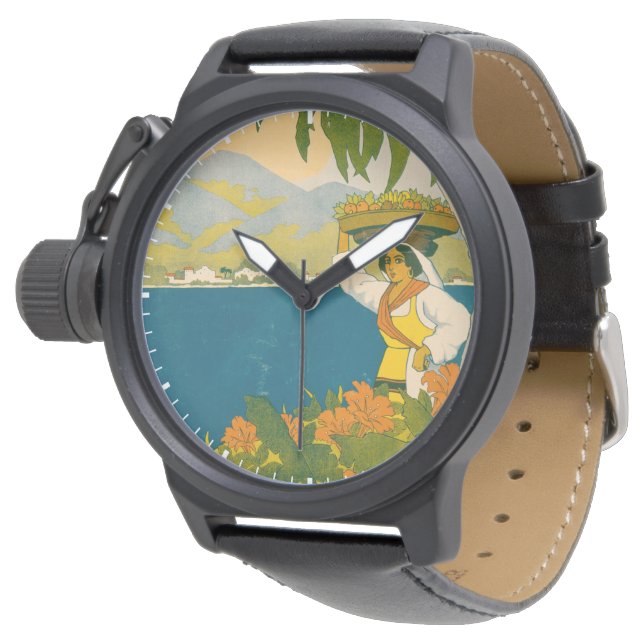 Relógio Viagens vintage Para A Jamaica (Angular)