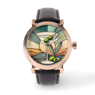 Relógio Vidro De meio século 2 Olive Martini