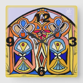 Relógio - Vidro manchado inspirado.