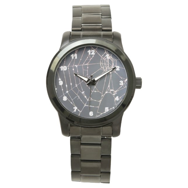 Relógio Vigia masculina de pulseira negra de tamanho exces (Frente)