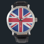 Relógio Vigilância Patriótica com Bandeira do Reino Unido<br><div class="desc">Adicione um toque de orgulho britânico ao seu pulso com o nosso relógio de mão exclusivo, com a bandeira do Reino Unido! Criado com muita atenção aos detalhes, este relógio de mão é mais do que apenas um acessório de cronometragem; é uma celebração do rico patrimônio e orgulho cultural do...</div>