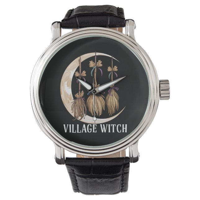 Relógio Village Witch Gothic Occult Wicca Pagan Nature (Frente)
