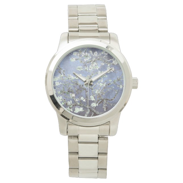 Relógio Vincent Van Gogh Almond Blossoms Cinza Blue WAtch (Frente)