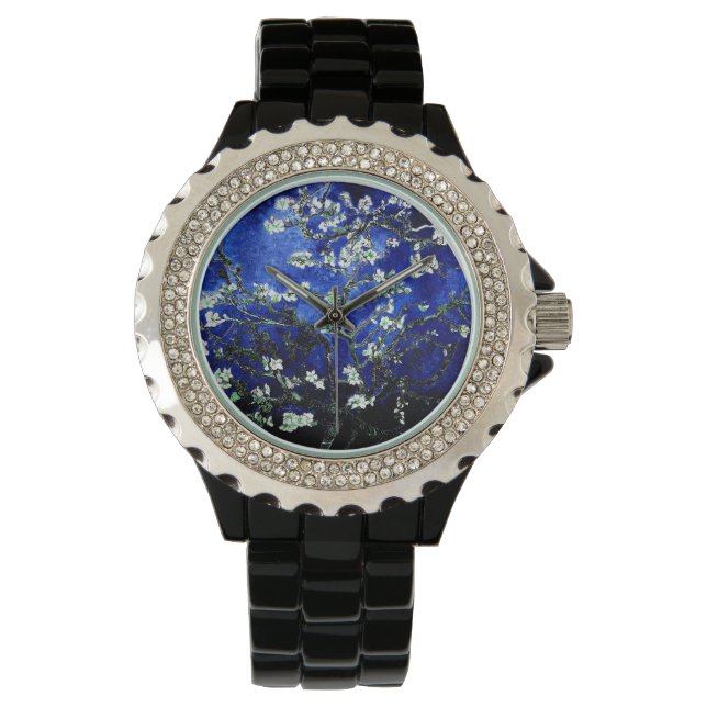 Relógio Vincent Van Gogh Almond Blossoms Deep Blue Watch (Frente)