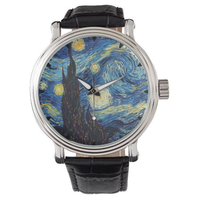 Relógio Vincent Van Gogh Starry Night Painting (Frente)